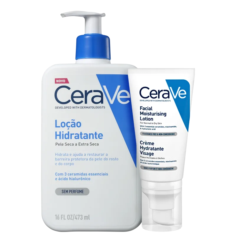 Kit CeraVe Hidratação Rosto & Corpo (2 Pr...